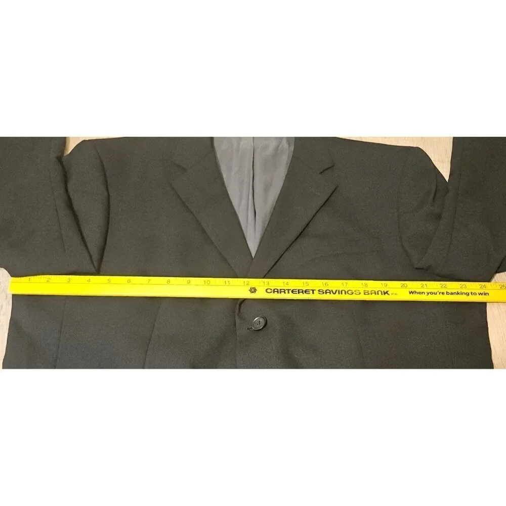 Geoffrey Beene Mens Size 44L Black Wool Blazer Sports Coat
